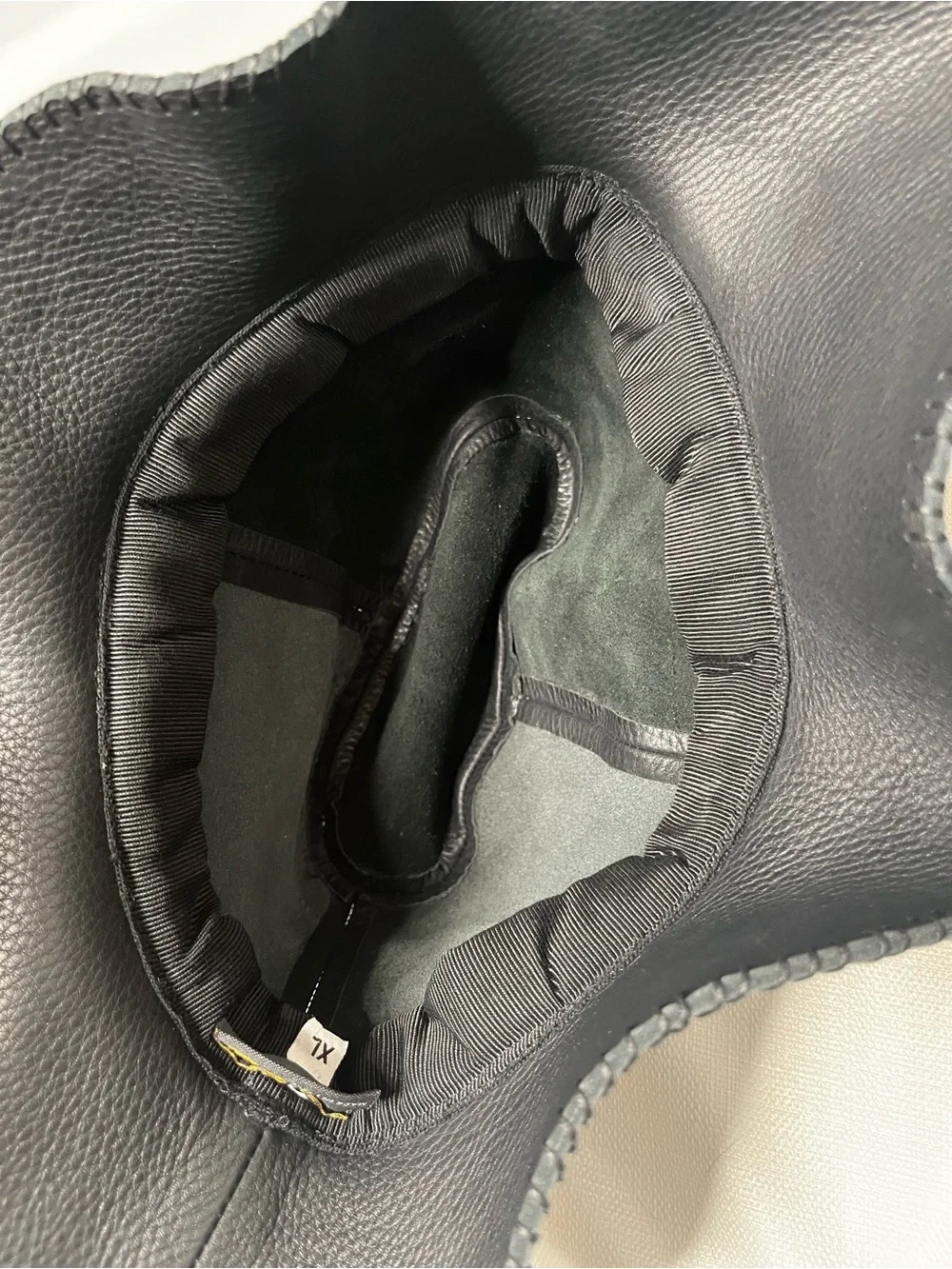 Fendi Black Pebbled Leather Bucket Hat Wide Brim Quiet Luxury Designer Chic